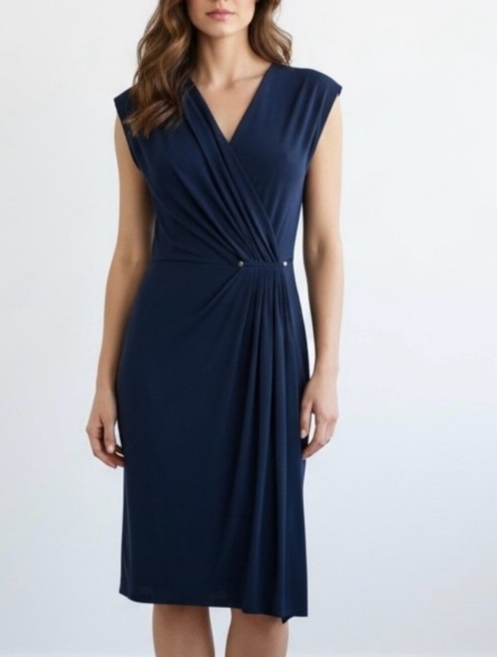 Michael Kors Faux Wrap Ruched Dress